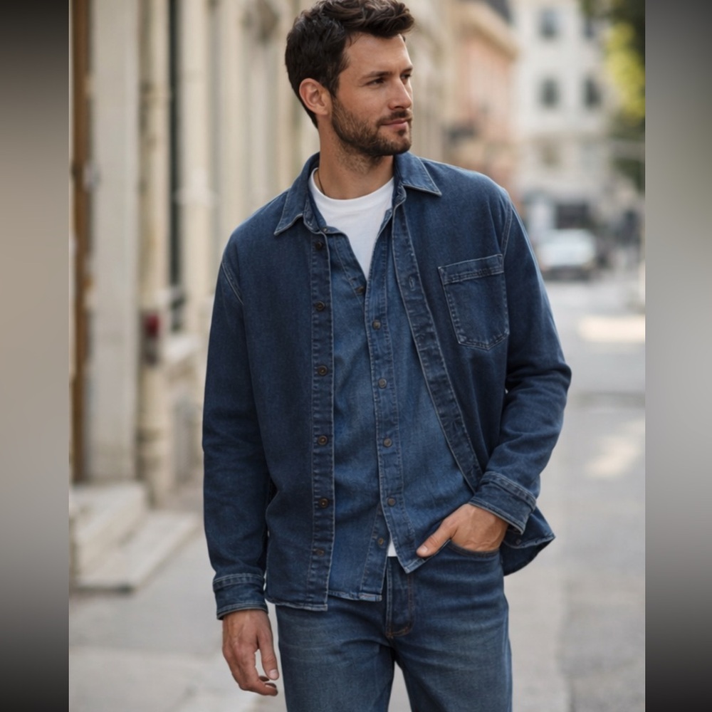 NWT Citizens Of Humanity Luca Bucket Eye Indigo Blue Shirt Jacket Sz M